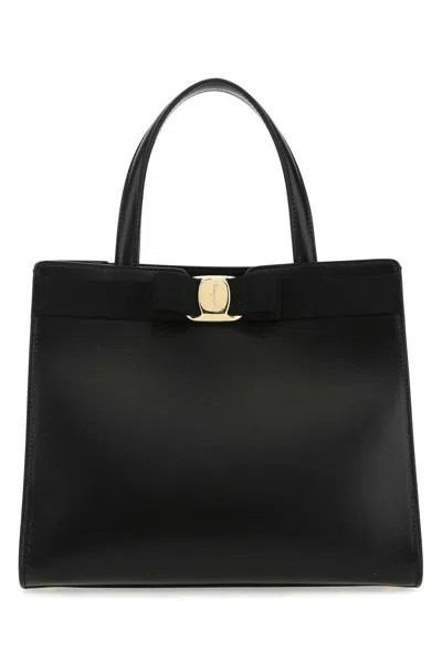 Ferragamo Salvatore  Vara Bow Detailed Tote Bag In Black
