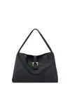 Ferragamo Buckle Strap Soft Structure Shoulder Bag In Black