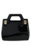 Ferragamo Black Wanda Mini Satchel Bag In Black