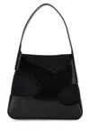Ferragamo Salvatore  Women Black Leather And Canvas Cut Out S Handbag In Black Black
