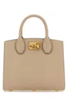 Ferragamo Salvatore  Woman Cappuccino Leather Small Studio Box Handbag In Brown