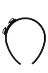 Ferragamo Crystal Embellished Cotton Blend Hair Band In Black