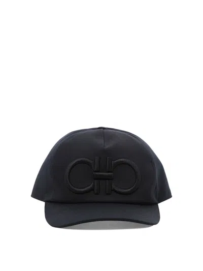 Ferragamo Gancini-embroidered Baseball Cap In Black