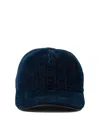 Ferragamo Structured Cap With Textured Geometric Pattern In Blue