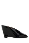 Ferragamo Black Leather Alicia 95 Mules In Black