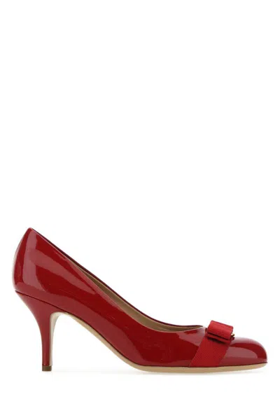 Ferragamo Carla 75mm Leather Pumps In Red