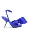 Ferragamo Helena Bow Ankle-strap Sandals In Tess.raso Blue