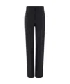 Ferragamo Wool Trousers With Belt Loops And Button Detail In Blue