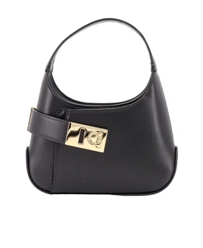 Ferragamo Archive Mini Leather Shoulder Bag In Black