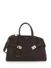 Ferragamo Hug Handbag Bicolor In Black