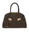 Shop Ferragamo Salvatore  Hug Bicolor Handbag In Green