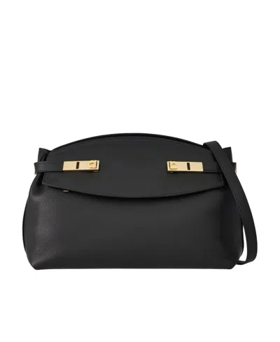 FERRAGAMO SALVATORE FERRAGAMO HUG GANCINI-BUCKLED SHOULDER BAG
