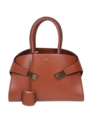 Ferragamo Medium Hug Shoulder Bag In Brown