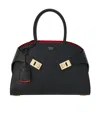 Ferragamo Women Hug Small Leahter Tote Bag In Black