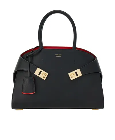 FERRAGAMO SALVATORE FERRAGAMO HUG LOGO PRINTED TOTE BAG