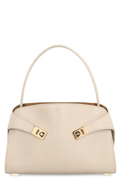 FERRAGAMO SALVATORE FERRAGAMO HUG M LEATHER HANDBAG