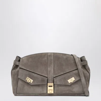 FERRAGAMO SALVATORE FERRAGAMO HUG MULTIPOCKET L GRAY SHOULDER BAG