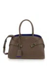 Ferragamo Hug S Brown Handbag With Logo And Gancini Buckle In Leather Woman