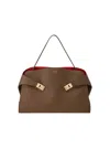 Ferragamo Hug Soft Brown Shoulder Bag In Neutrals