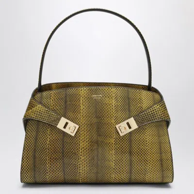 Ferragamo Salvatore  Hug Soft M Bag In Ginger/dark Brown In Green