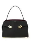 Ferragamo Leather Hug Soft Shoulder Bag In Black