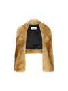 Ferragamo Cropped Shearling Jacket In Brown