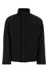 Ferragamo Black High Neck Padded Jacket In Black