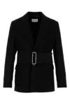 Ferragamo Single-breasted Cotton Blazer In Black