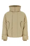Ferragamo Beige Polyester Blend Padded Jacket In Beige O Tan