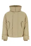 Ferragamo Beige Polyester Blend Padded Jacket In Beige O Tan