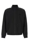 Ferragamo Wool Blend Jacket High Collar In Black