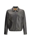 Ferragamo Men Deerskin Blouson In Black