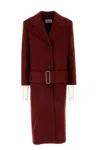 Ferragamo Belted Wool And Cashmere-blend Coat In Red