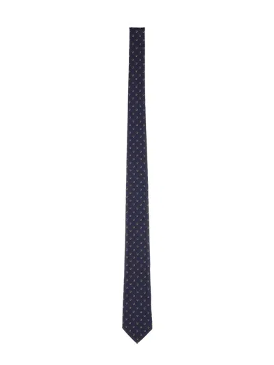 FERRAGAMO SALVATORE FERRAGAMO JACQUARD "GANCINI" TIE