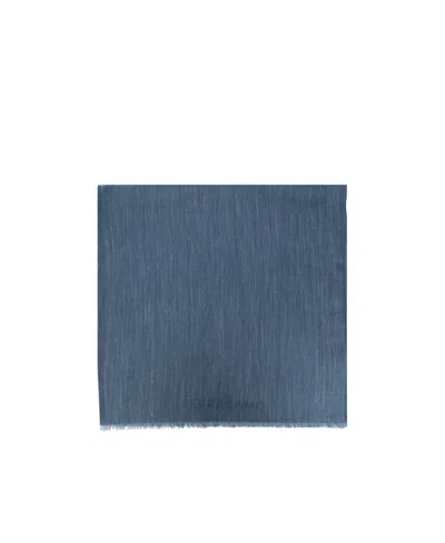 Ferragamo Salvatore  Jacquard Scarf In Blue