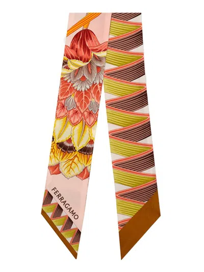 Ferragamo 'graphic Pattern Silk Scarf' In Multi