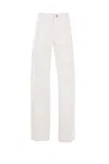 Ferragamo Straight Jeans With Back And Front Pockets In White