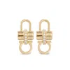 Ferragamo Women Crystal Embellished Padlock Earrings In Gold