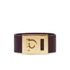 Ferragamo Gancini Clasp Bracelet In Brown/gold