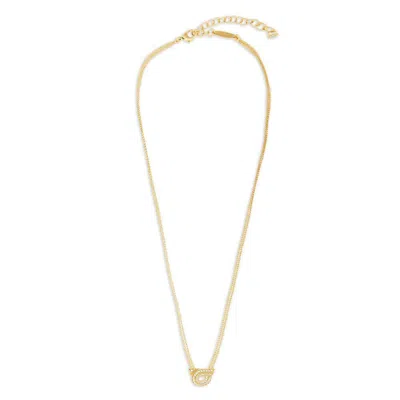 Ferragamo Golden Crystal Gancini Necklace