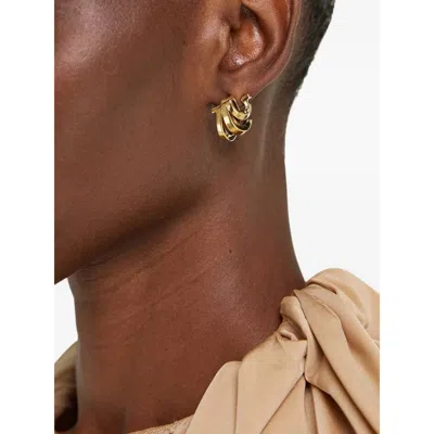 Ferragamo Triple Gancini Hoop Earrings In Gold