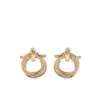 Ferragamo Crystal-embellished Hoop Earring In Gold