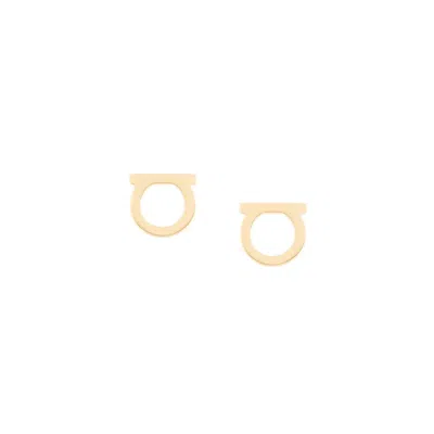 Ferragamo Gancini Earrings In Brass In Gold