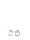 Ferragamo Gancini Crystals Large Earrings In Grey
