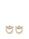 Ferragamo Women Gancini Earrings With Pearls In Gold