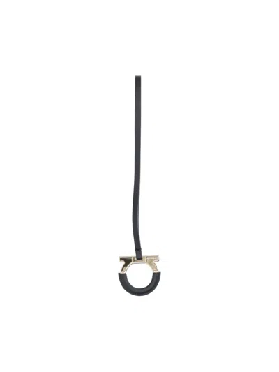 Ferragamo Gancini Keyring Charm In Black