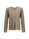 Ferragamo V-neck Sweater With Long Sleeves In Neutral