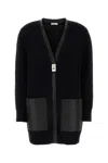 Ferragamo Black Wool Cardigan In Multi