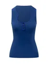 Ferragamo Débardeur Avec Col Profilé Bleu In Blue
