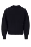 Ferragamo Studded Mock-neck Knitted Jumper In Blue
